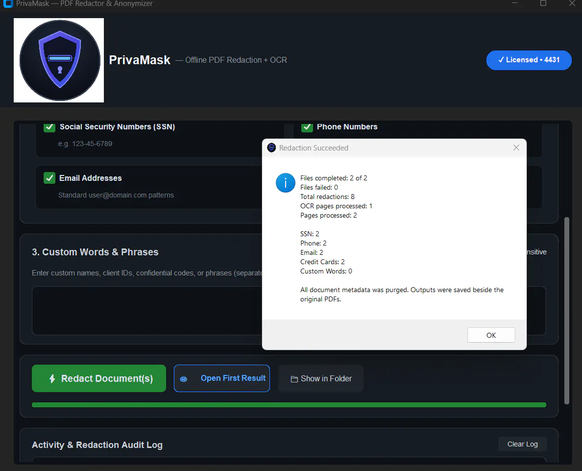 PrivaMask — 100% Offline PDF Redaction  gallery image