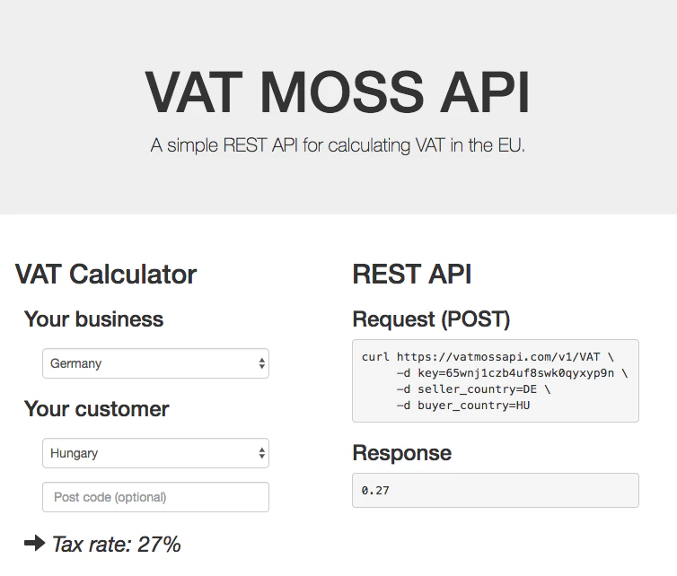 VAT MOSS API