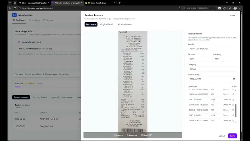 InboxToDrive screenshot 1 (video preview)