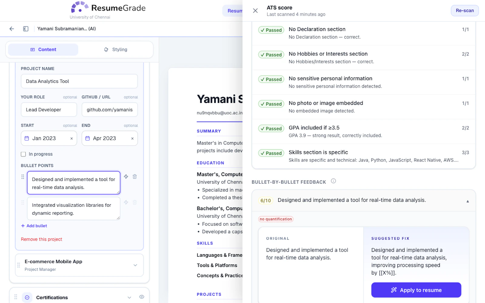 ResumeGrade screenshot 2