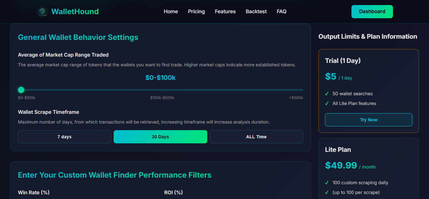 WalletHound - Screenshot 2 showing product features and functionality