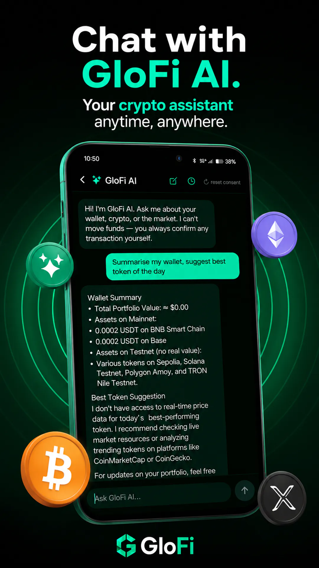 GloFi — AI Crypto Wallet gallery image
