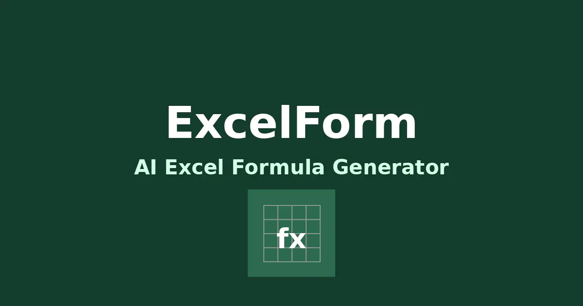 ExcelForm — AI Formula Generator のプロダクトバナー