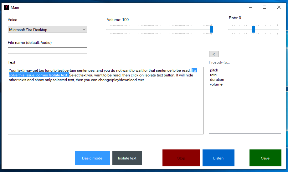 Text to speech gallery image