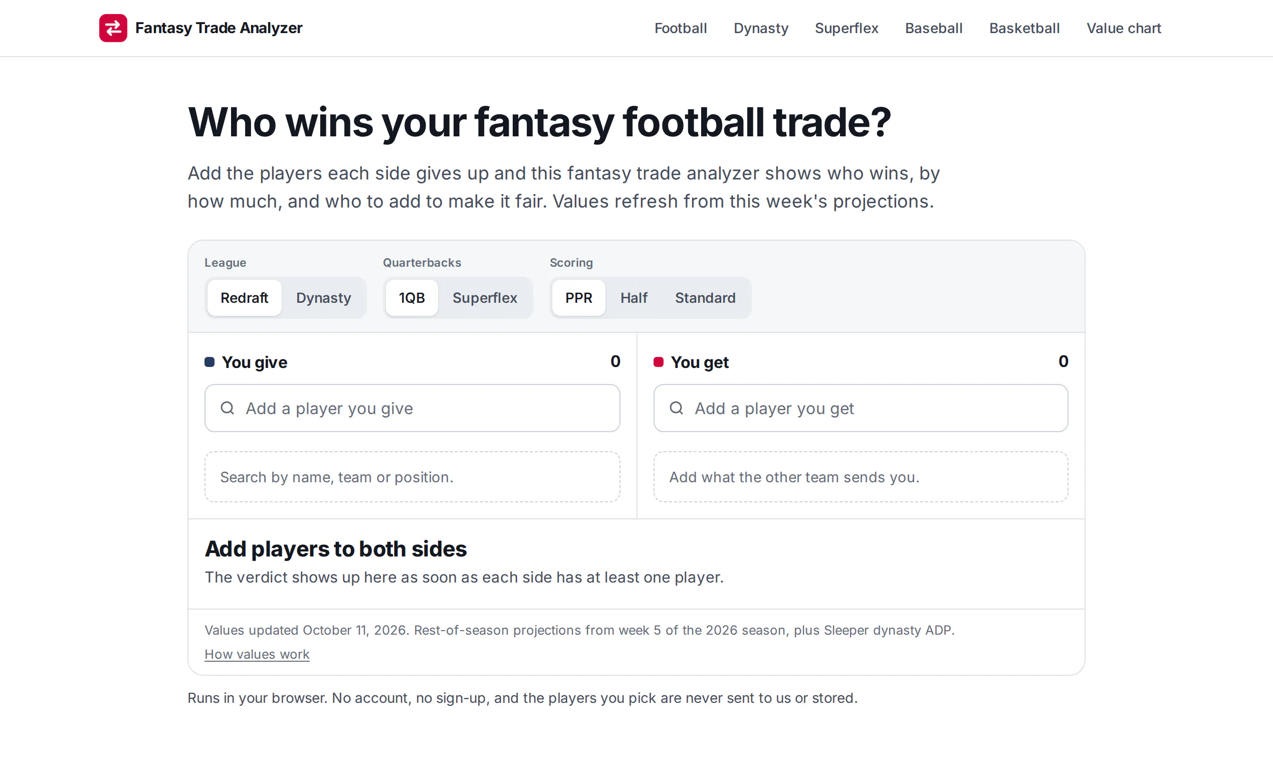 Fantasy Trade Analyzer gallery image