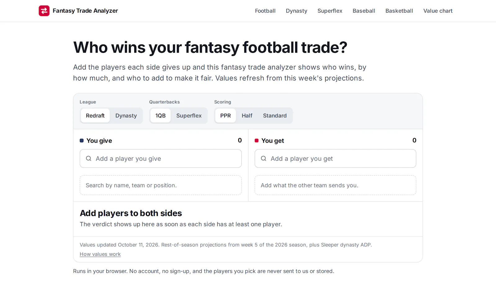Fantasy Trade Analyzer screenshot 2