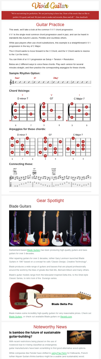 Vivid Guitar Newsletter gallery image