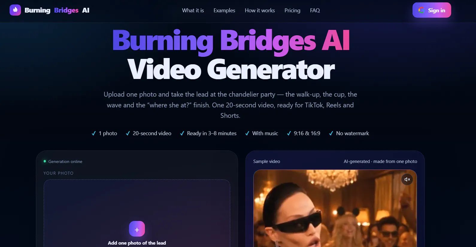 Burning Bridges AI Video Generator gallery image