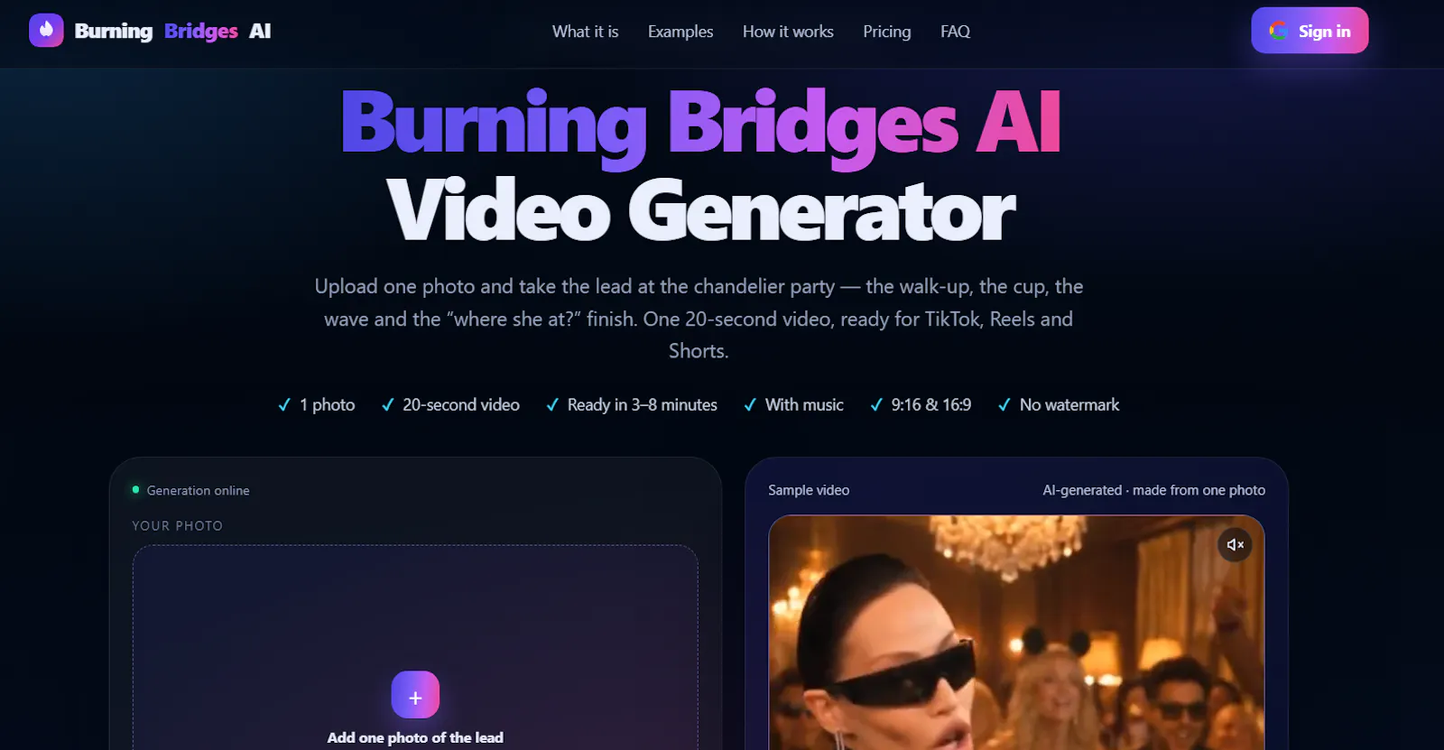 Burning Bridges AI Video Generator screenshot 1