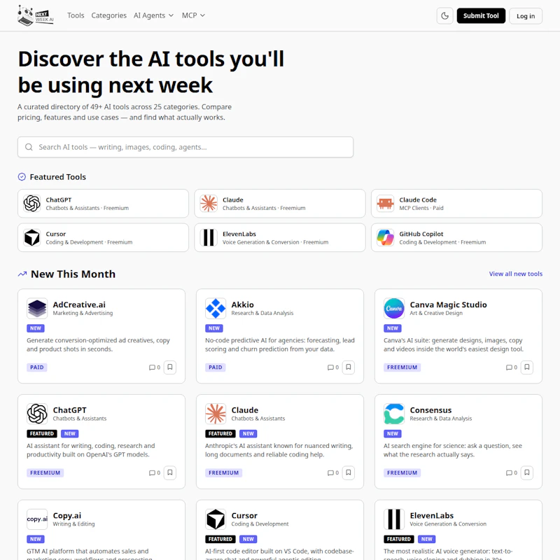 NextWeek AI Directory screenshot 1