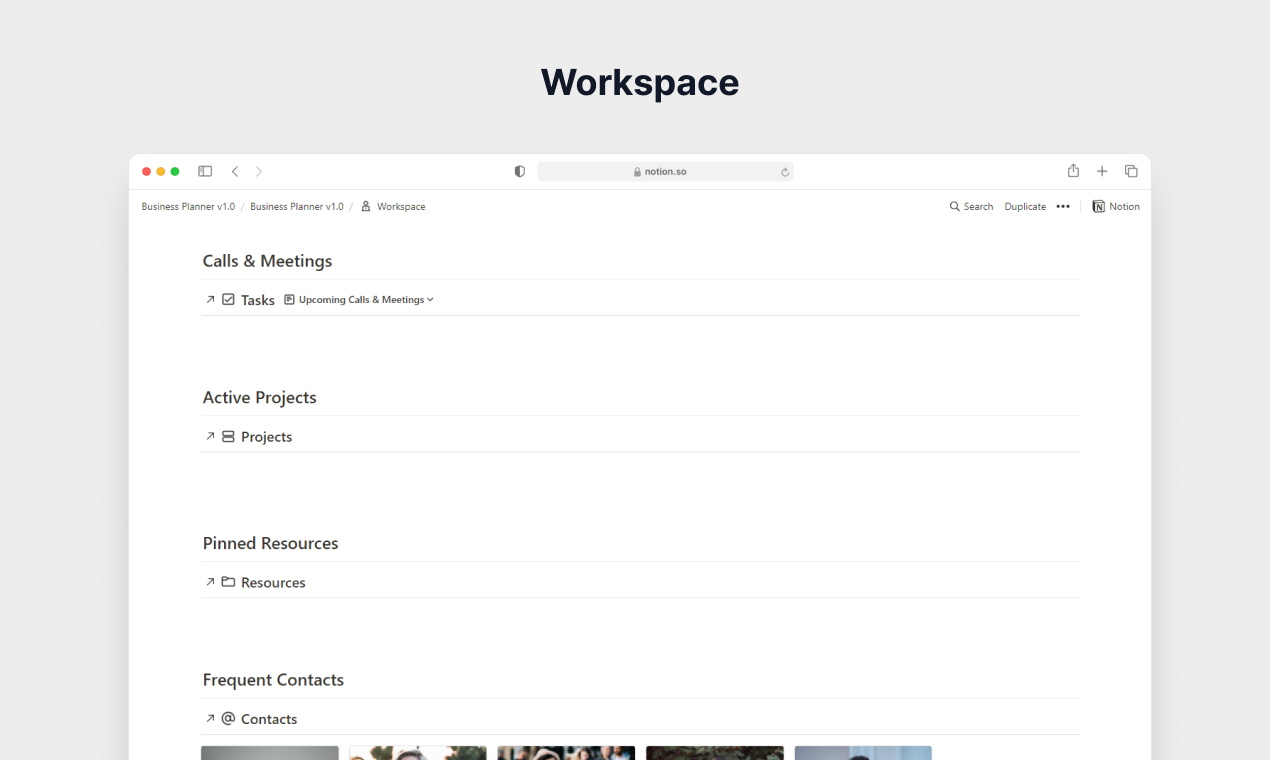 Business Planner v1.0 for Notion gallery image