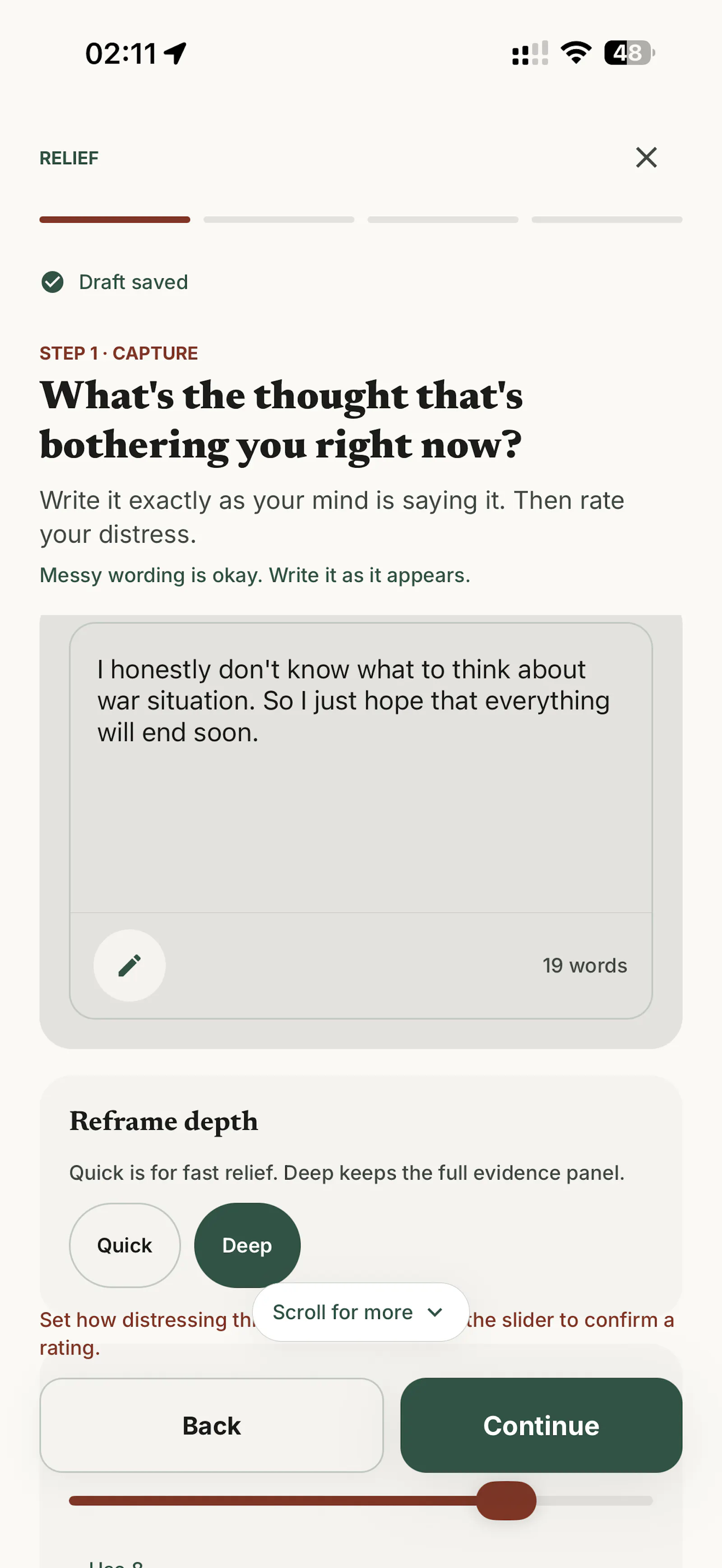 Relief - CBT Reframing Tool screenshot 5