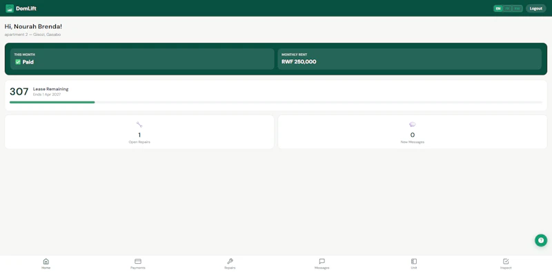 DomLift — Property management for Rwanda screenshot 3