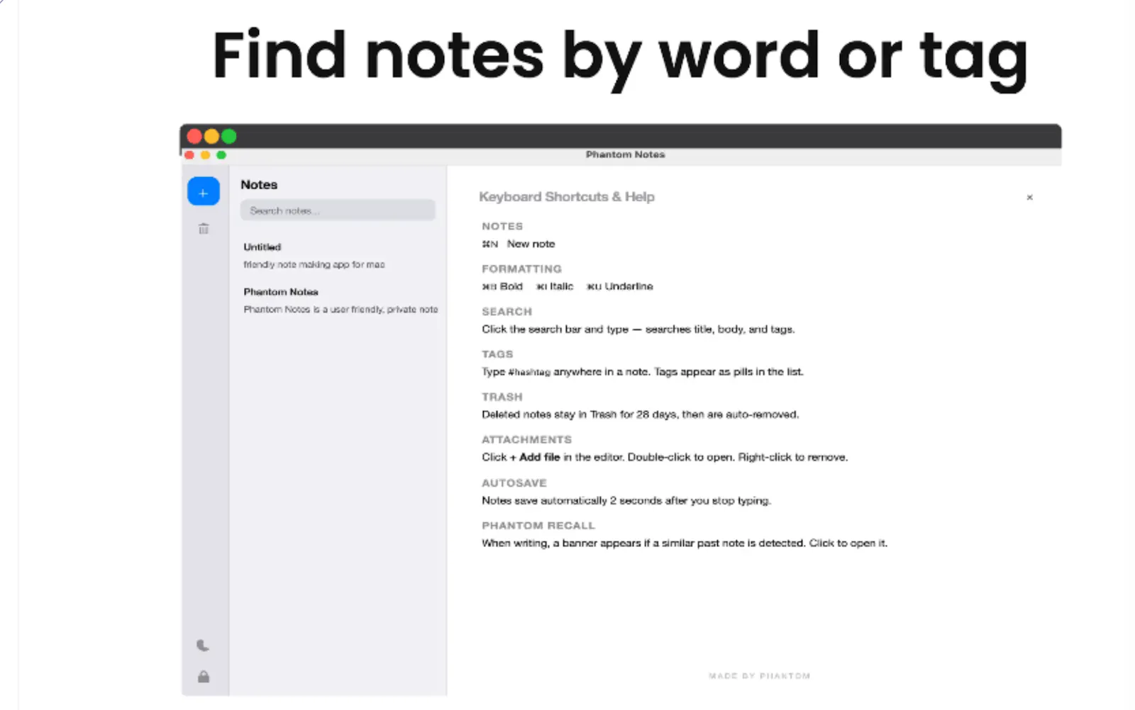 Phantom Notes screenshot 1