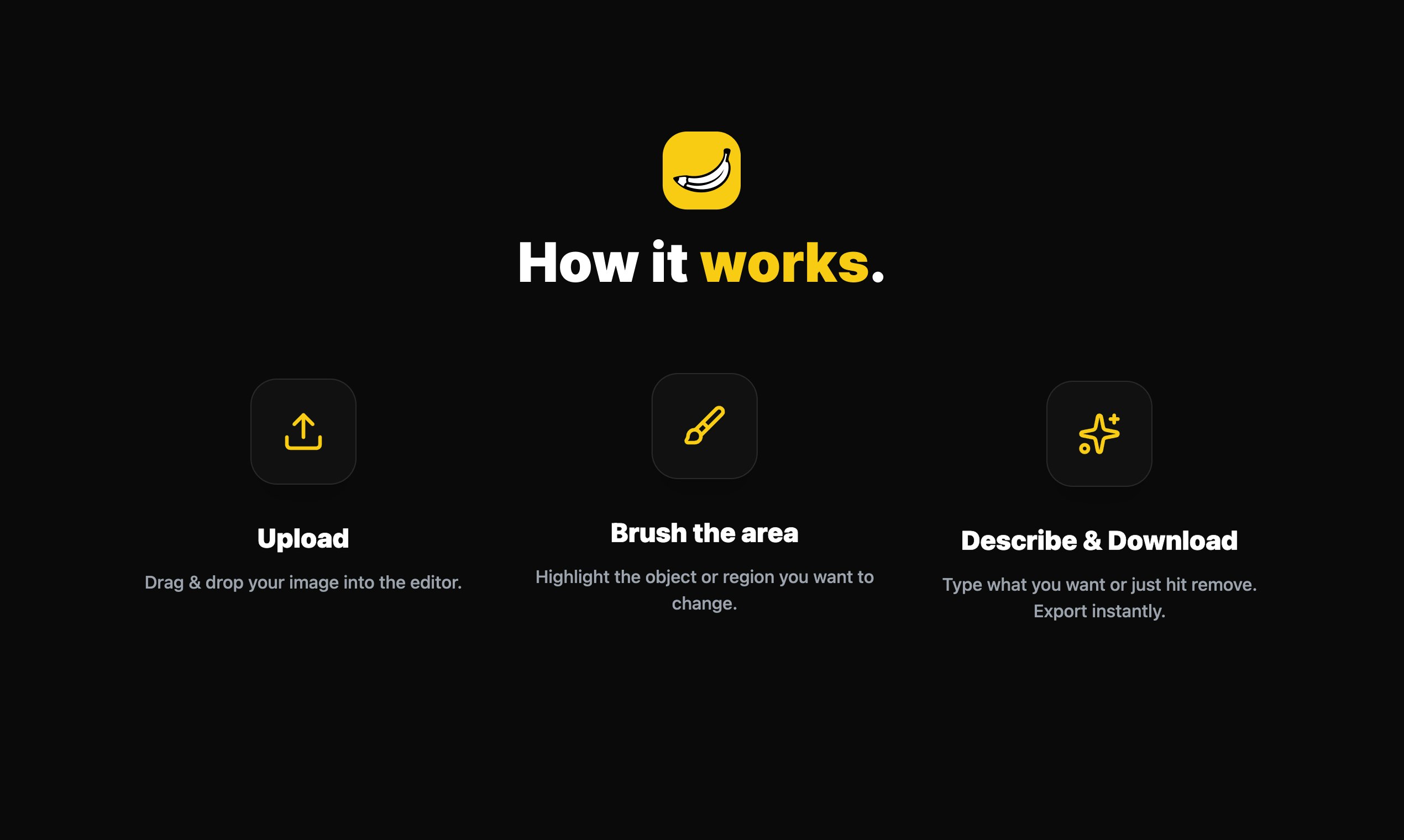 BananaInpaint.com - Screenshot 2 showing product features and functionality