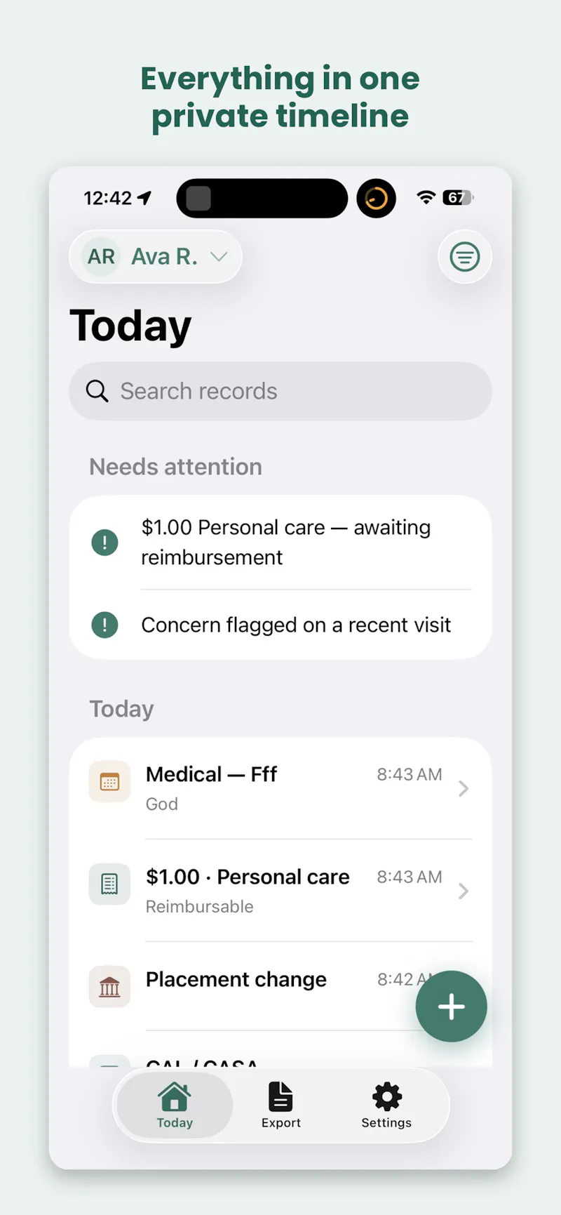 Foster Log screenshot 1
