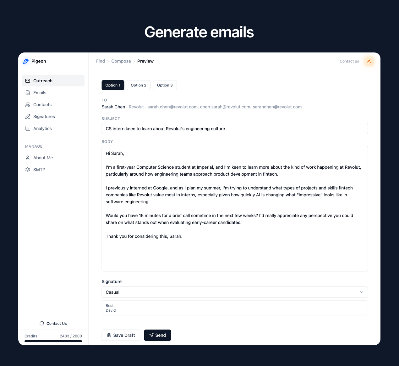 Pigeon | Open Beta - Screenshot 3 showing product features and functionality