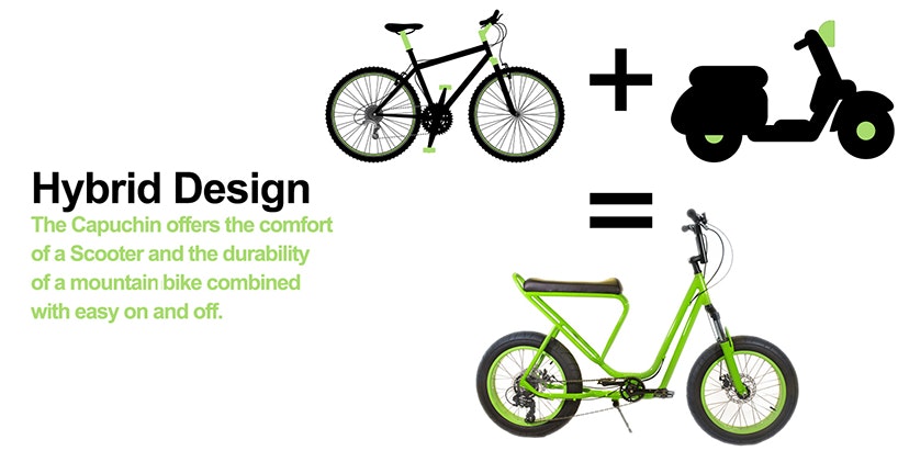 Monkey Faction Capuchin: SCOOTER AND MOUNTAIN BIKE LOVE CHILD gallery image