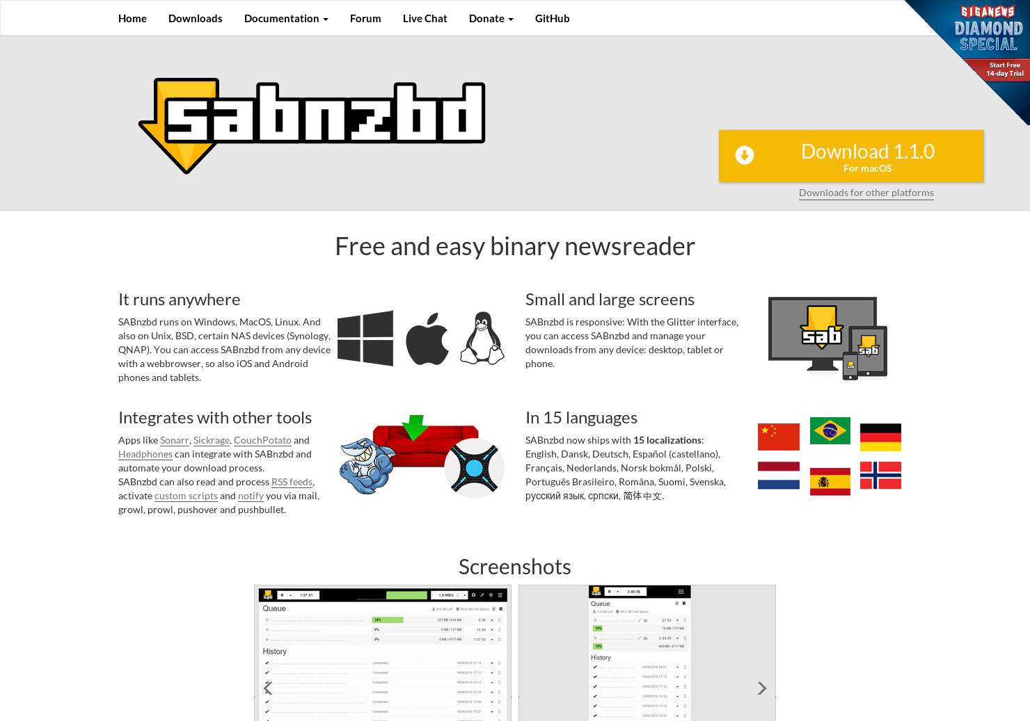 SABnzbd - Newsgroup Downloader gallery image