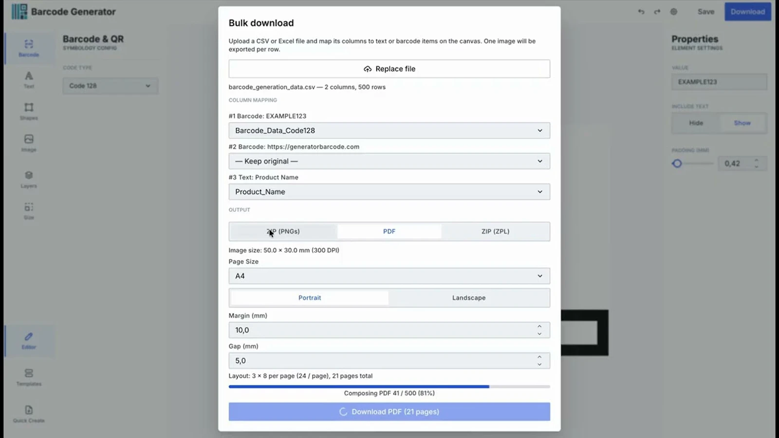 Free Bulk Barcode & Label Generator screenshot 1 (video preview)