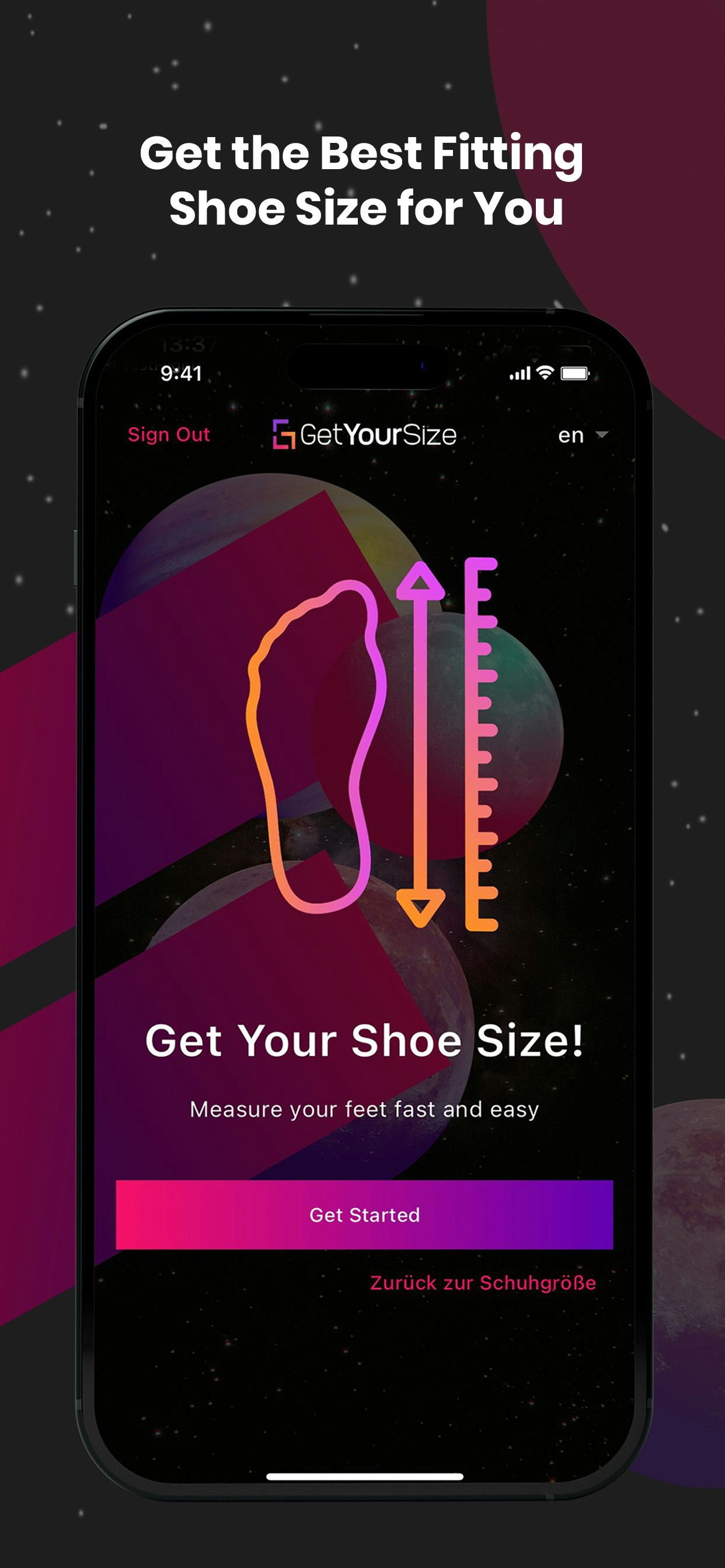 GetYourSize.app - 신발 크기 권장 사항 미디어 2