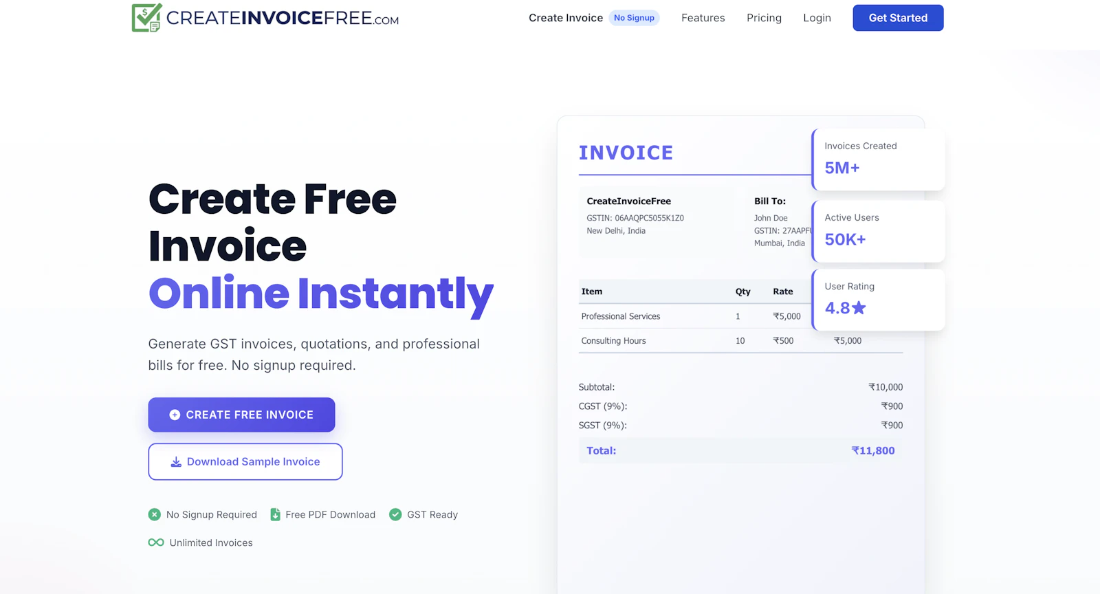 CreateInvoiceFree screenshot 1