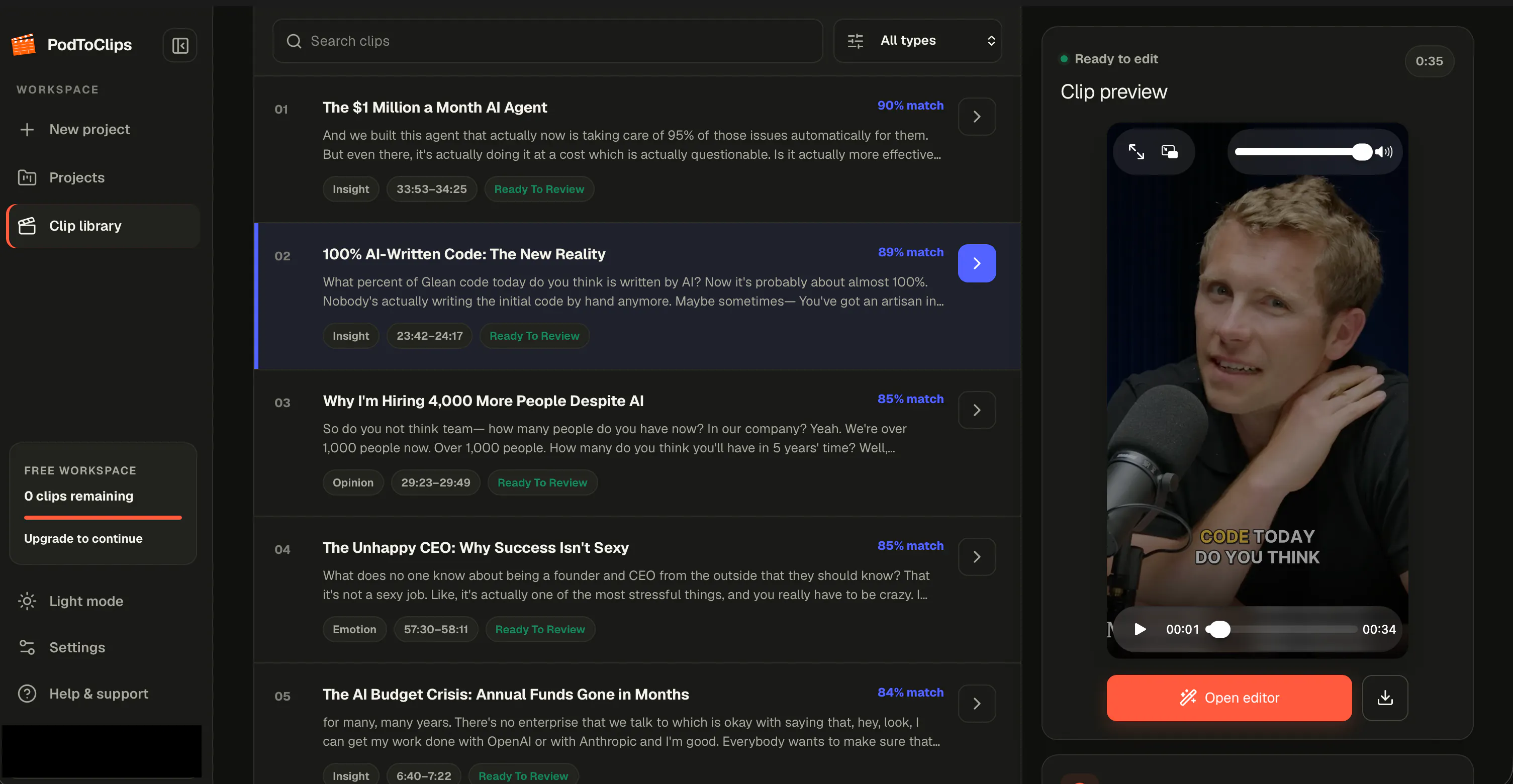 PodToClips AI gallery image