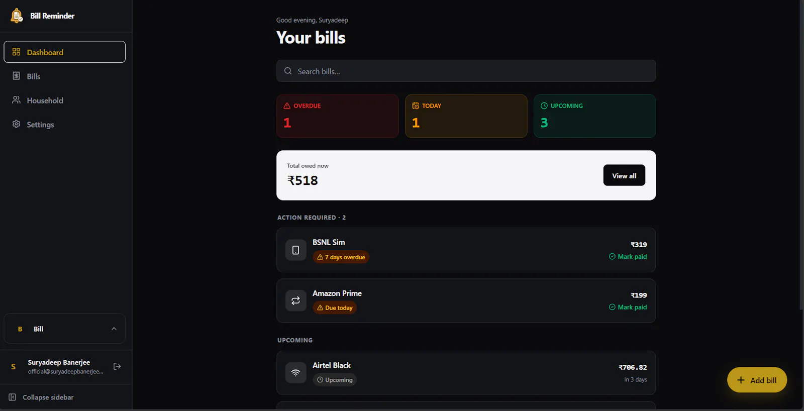 Bill Reminder screenshot 3