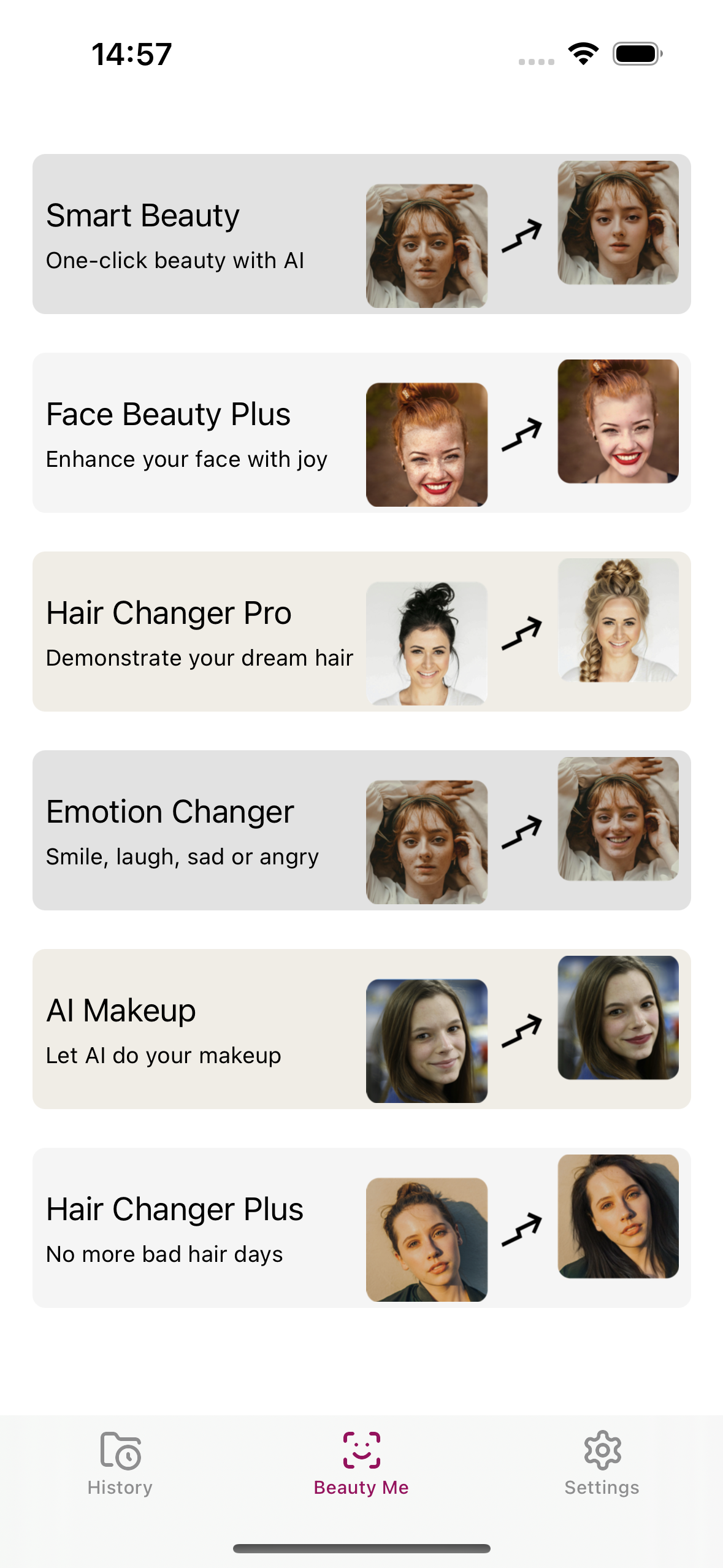 Ai Beauty Me - Face Hair Filters - Vang je beste look met AI Power media 1