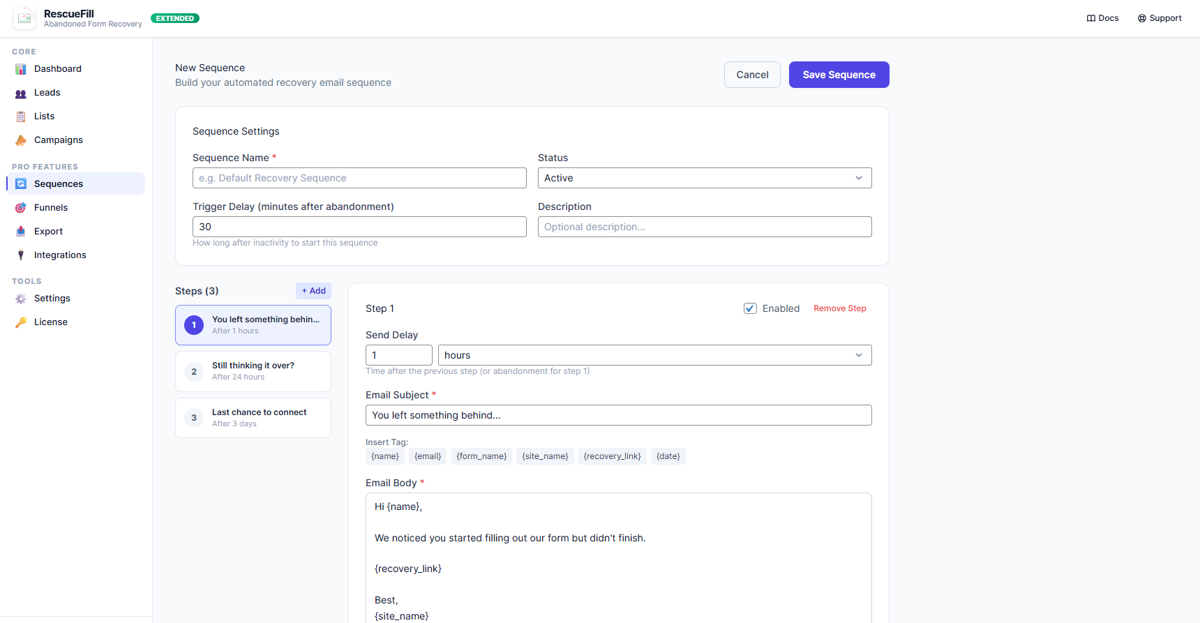 RescueFill – Recover Leads Instantly gallery image