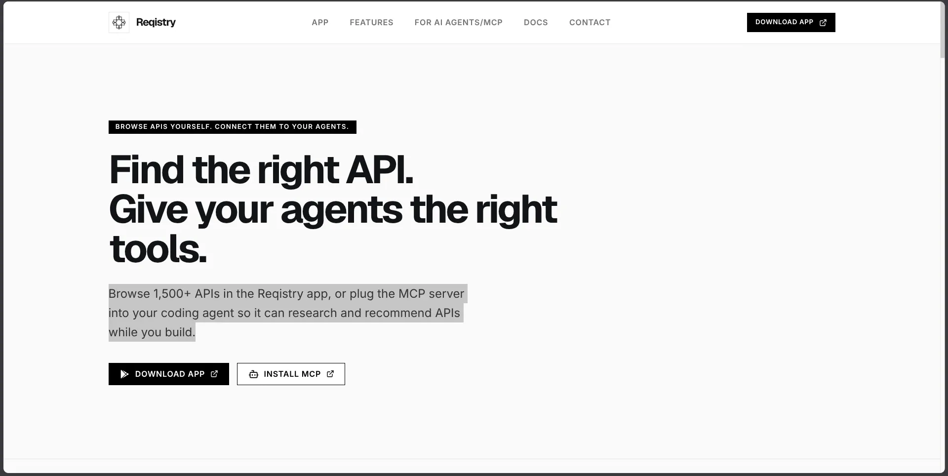 Reqistry - Find the right API. gallery image
