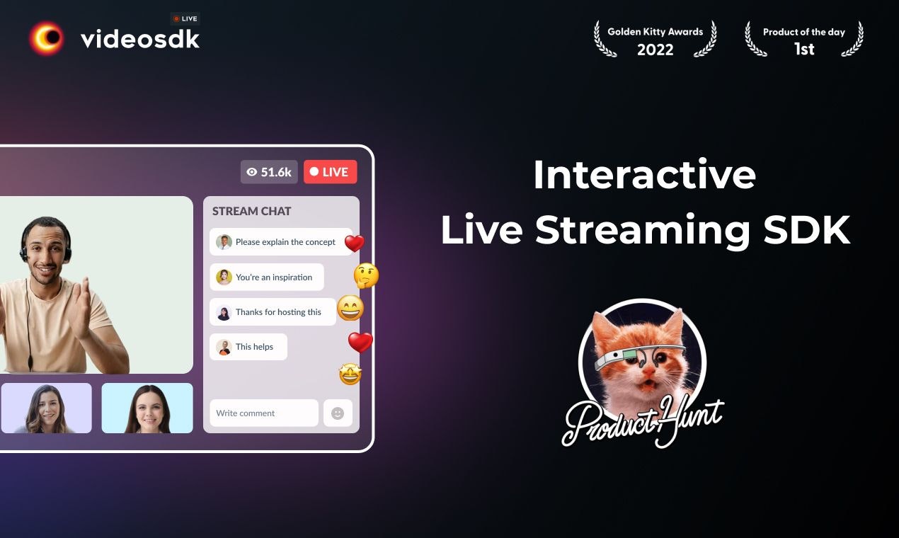 Transmissão ao vivo interativa por vídeo sdk media 2