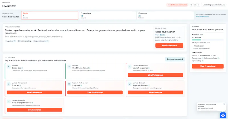 Hubspot License Simulator screenshot 1