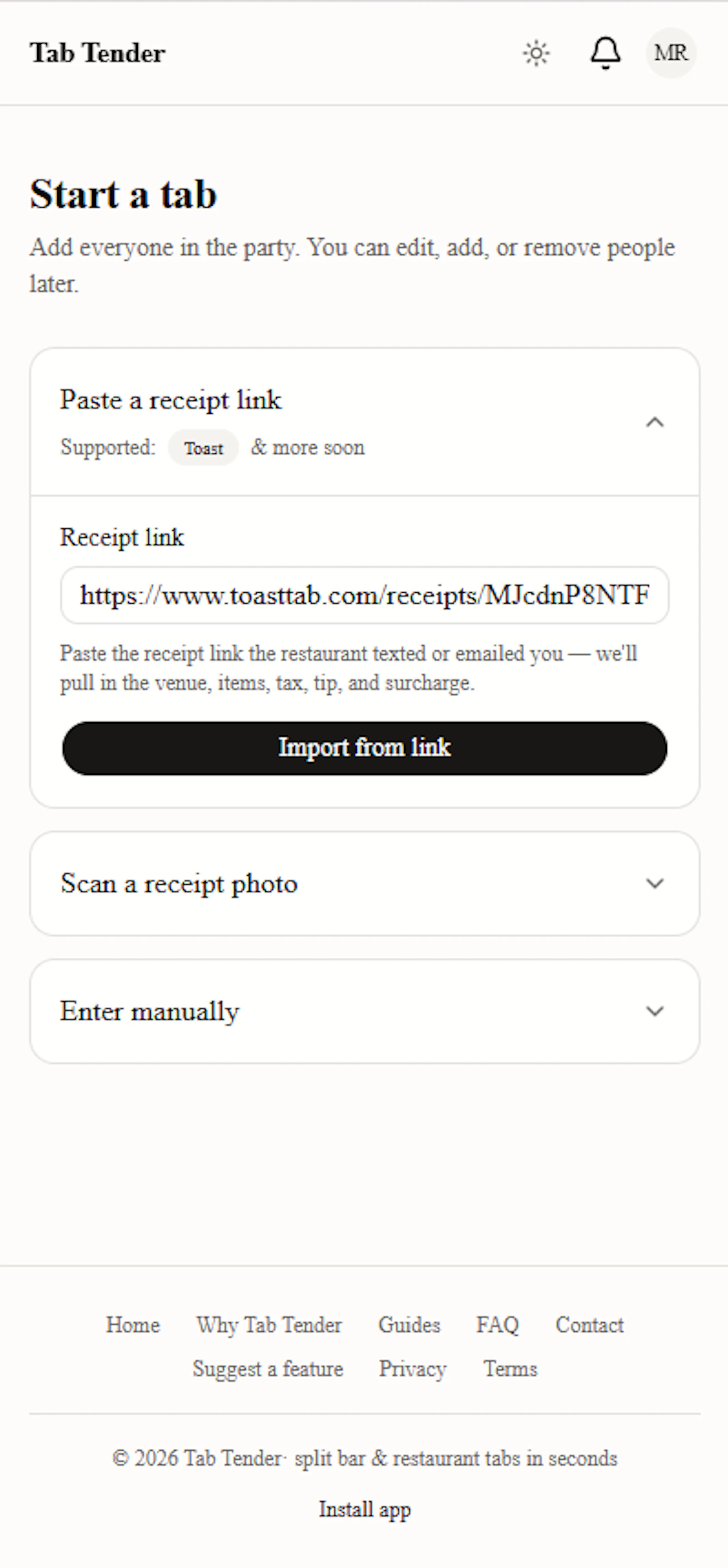 Tab Tender screenshot 2