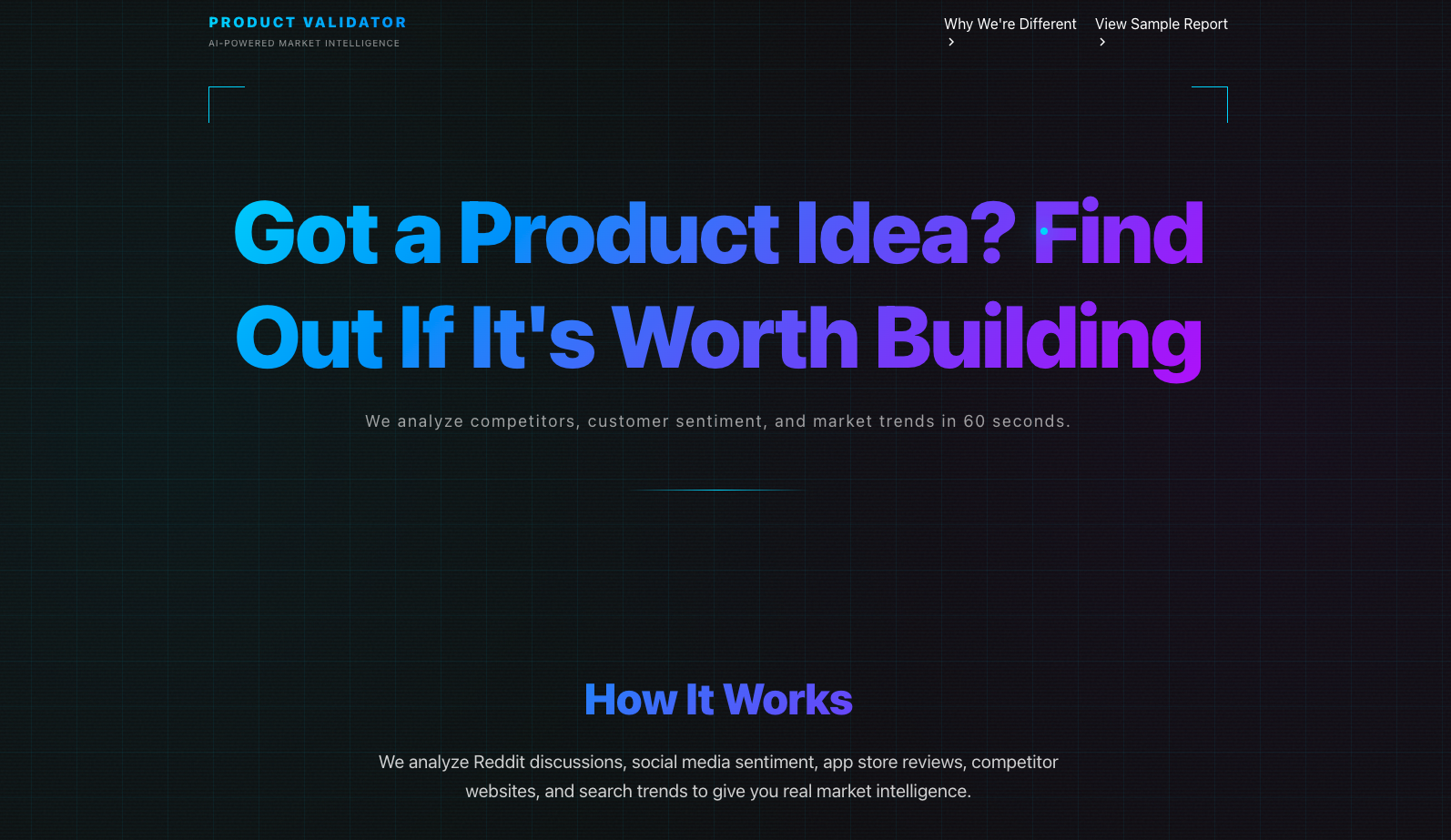 Product Validator - Main product screenshot demonstrating key features and user interface