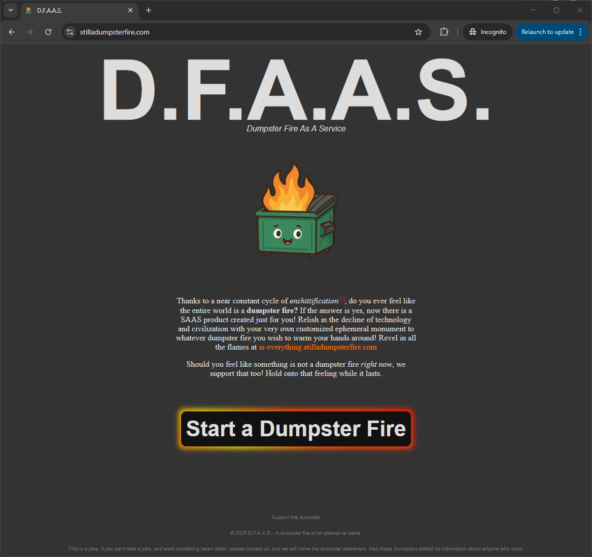 D.F.A.A.S. - Dumpster Fire as a Service media 1