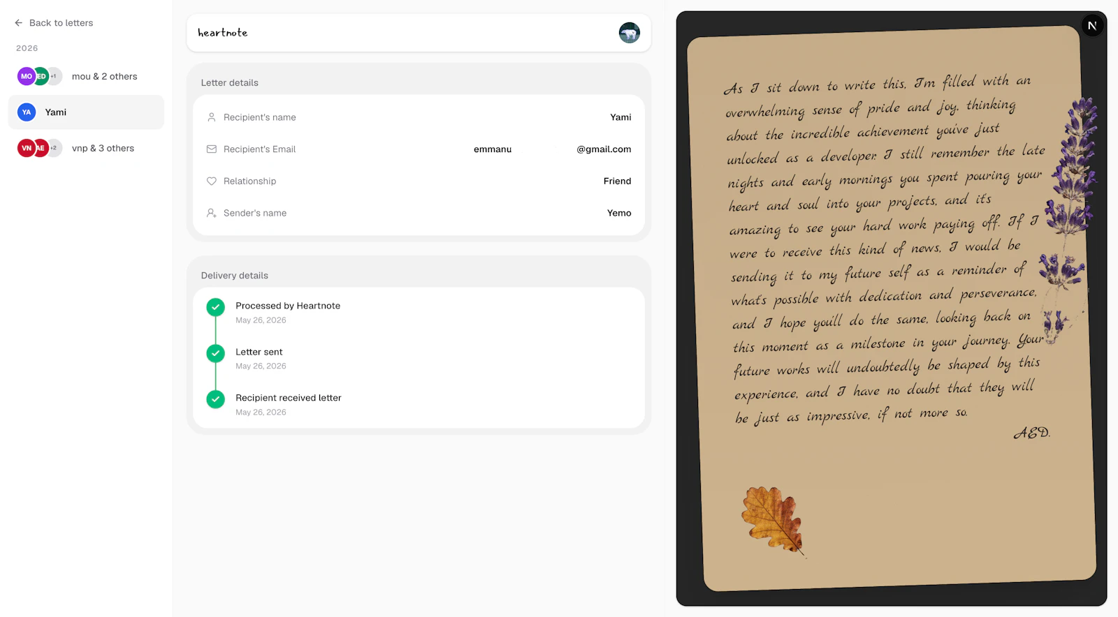 Heartnote screenshot 3