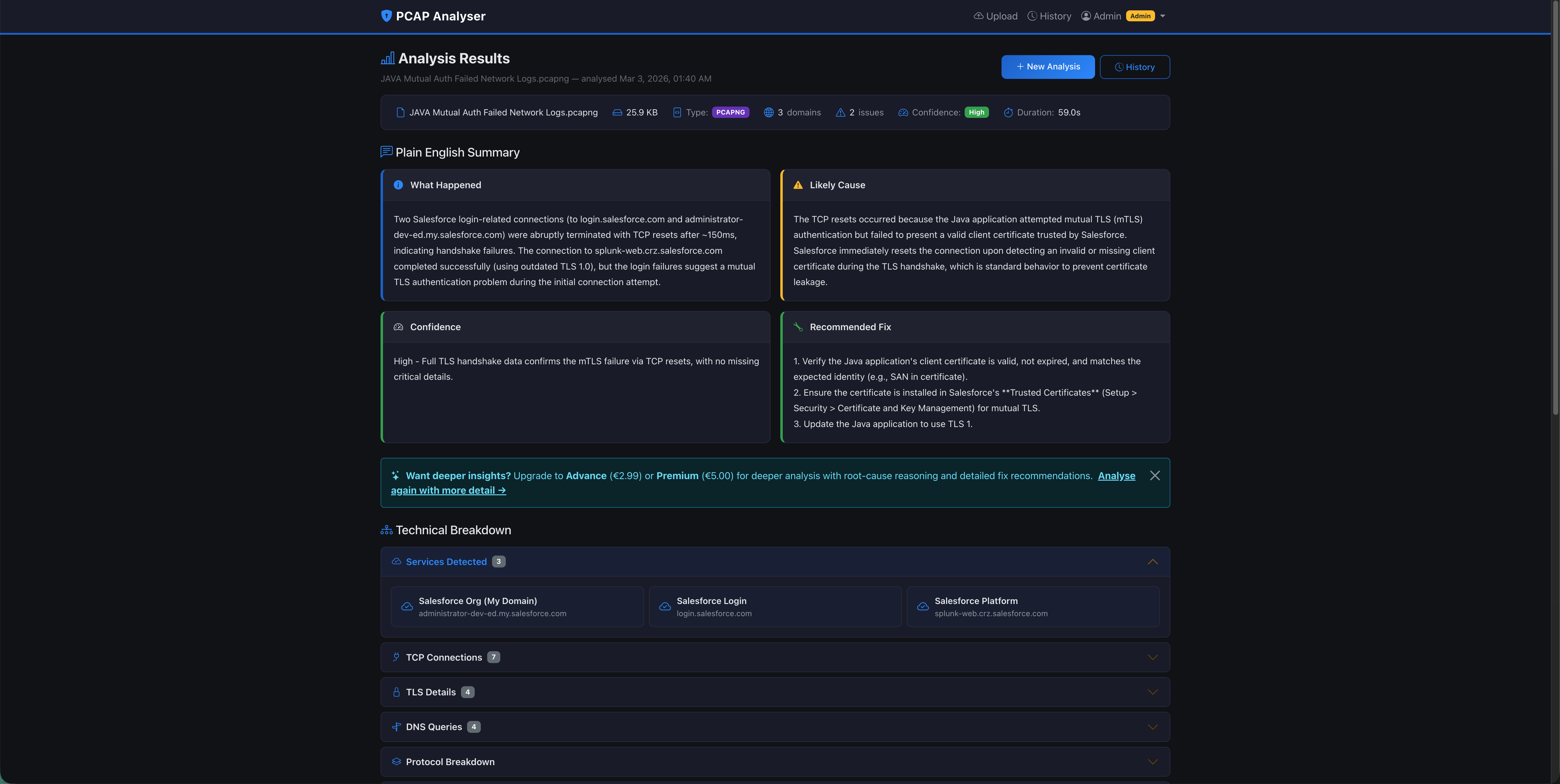 PCAP Analyser - Screenshot 5 showing product features and functionality