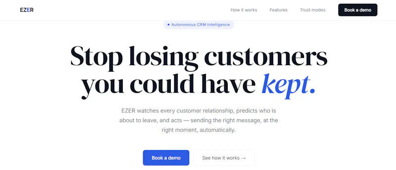 EZER — Autonomous Churn Prevention screenshot 1
