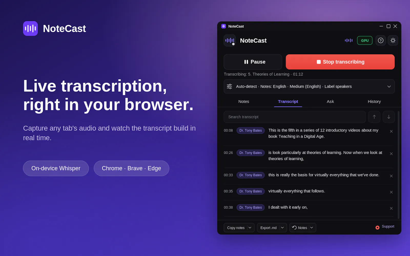 NoteCast screenshot 2