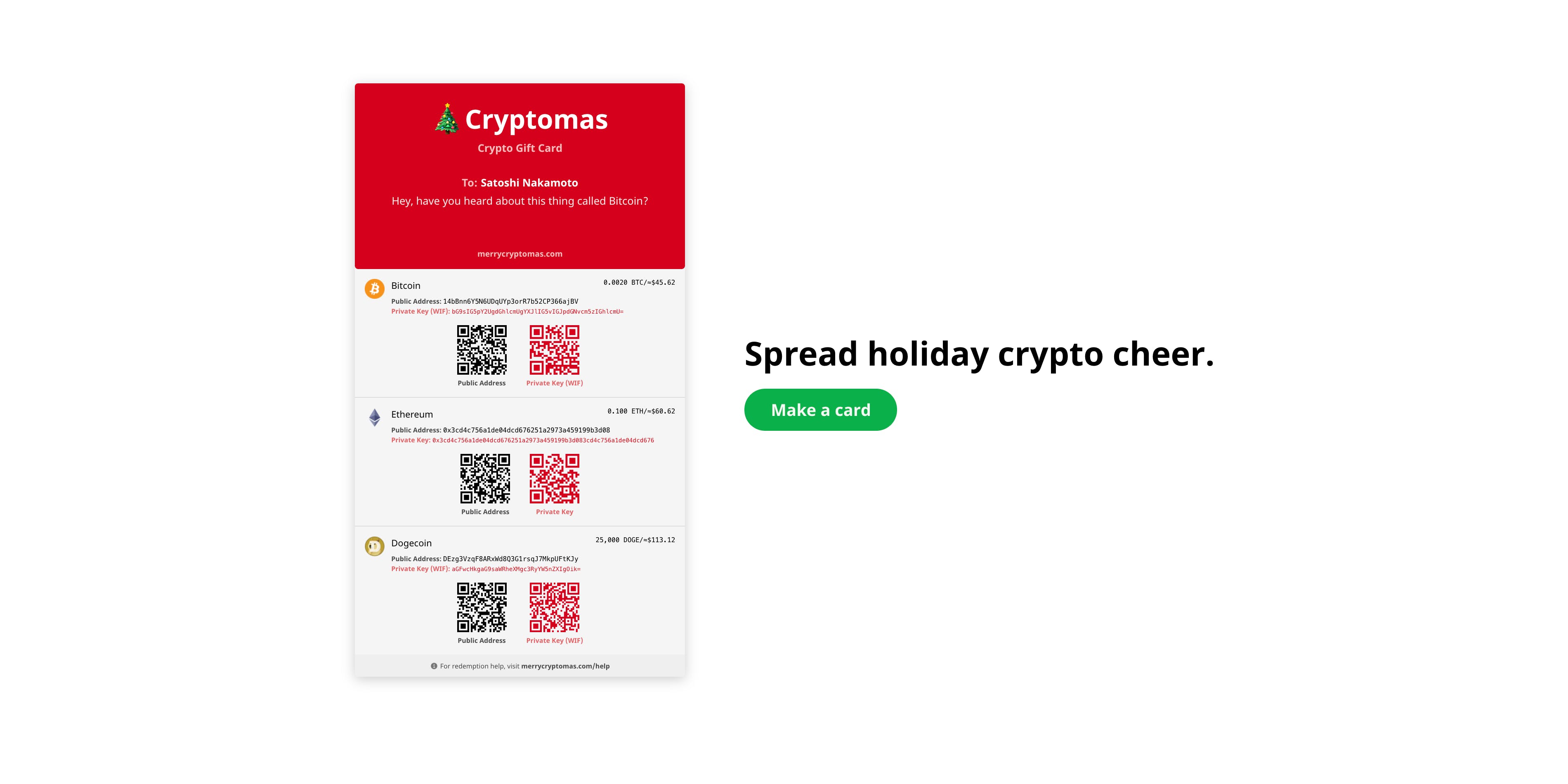 Cryptomas Cards Create Holiday Themed Crypto Gift Cards Product Hunt