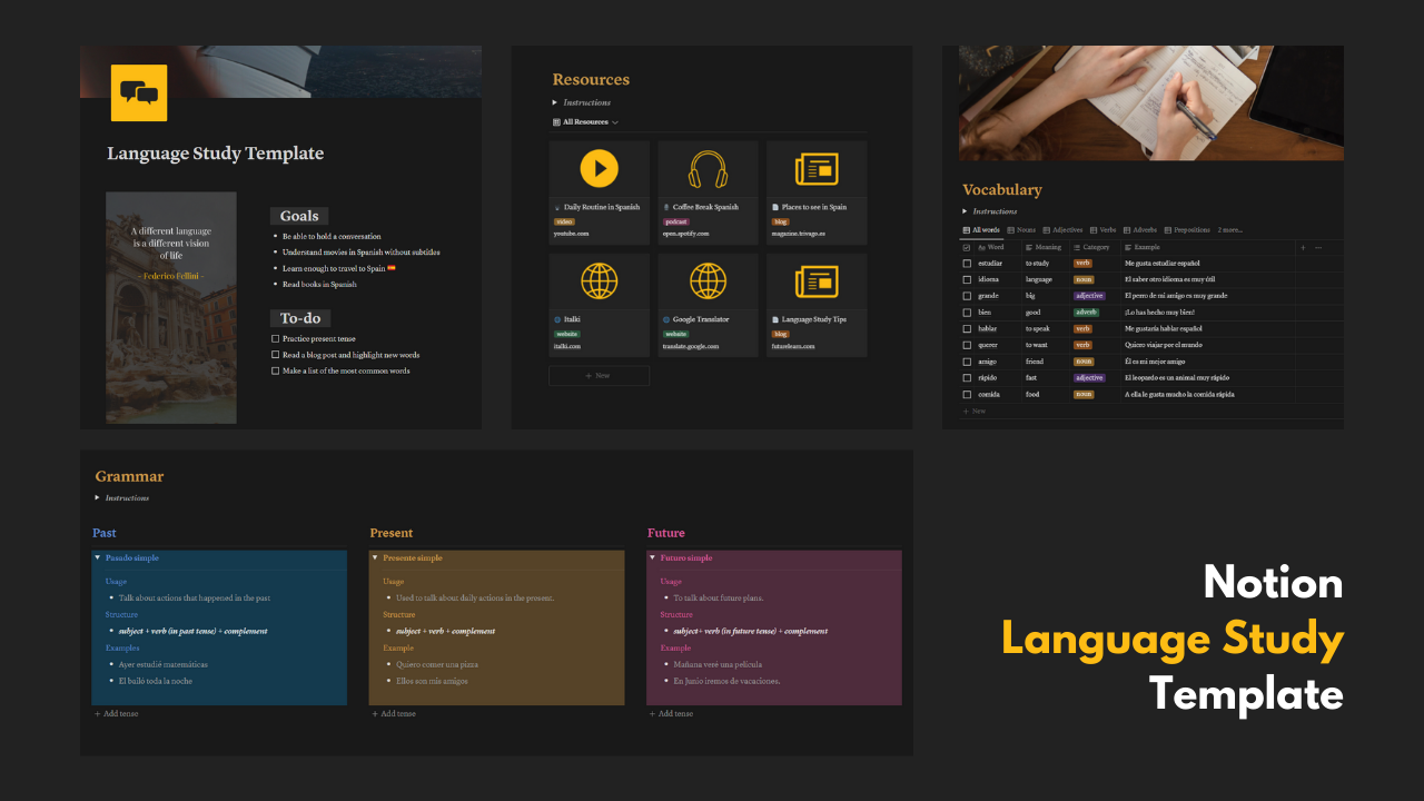 Notion Language Study Template gallery image