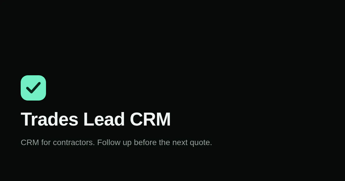 Trades Lead CRM