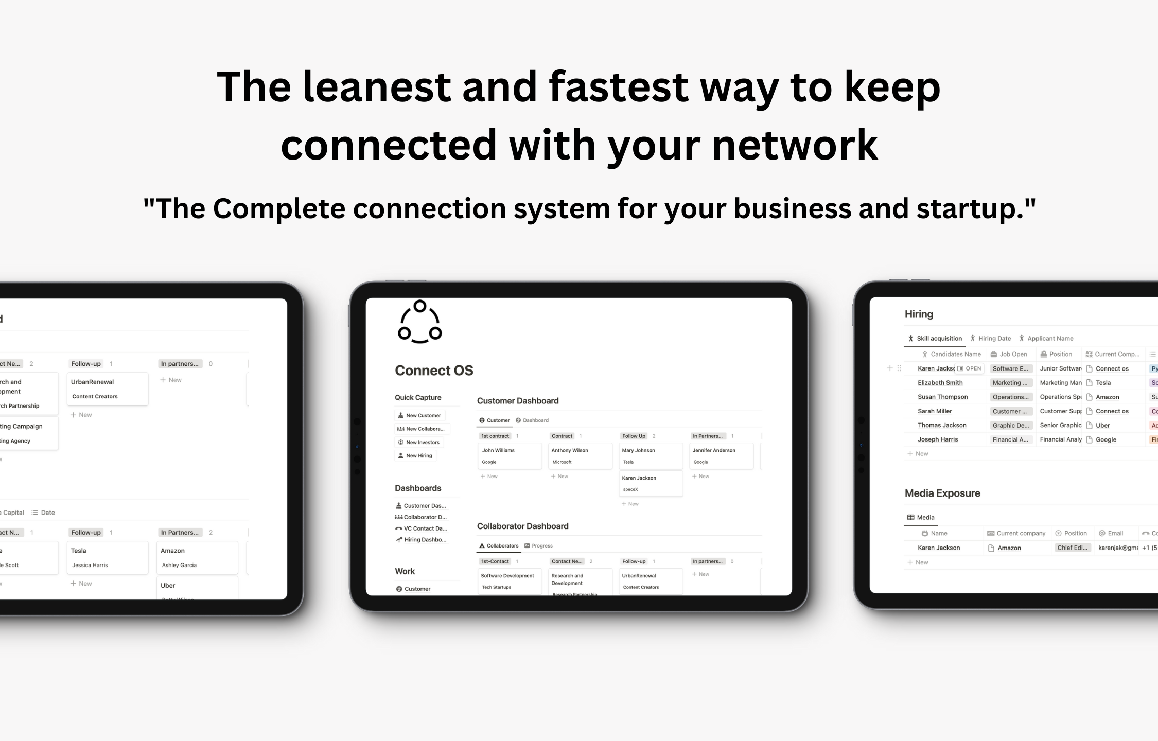 Connect OS: Lean Startup CRM media 2