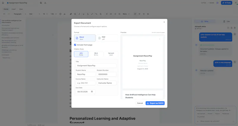 Assignments Simplify screenshot 1