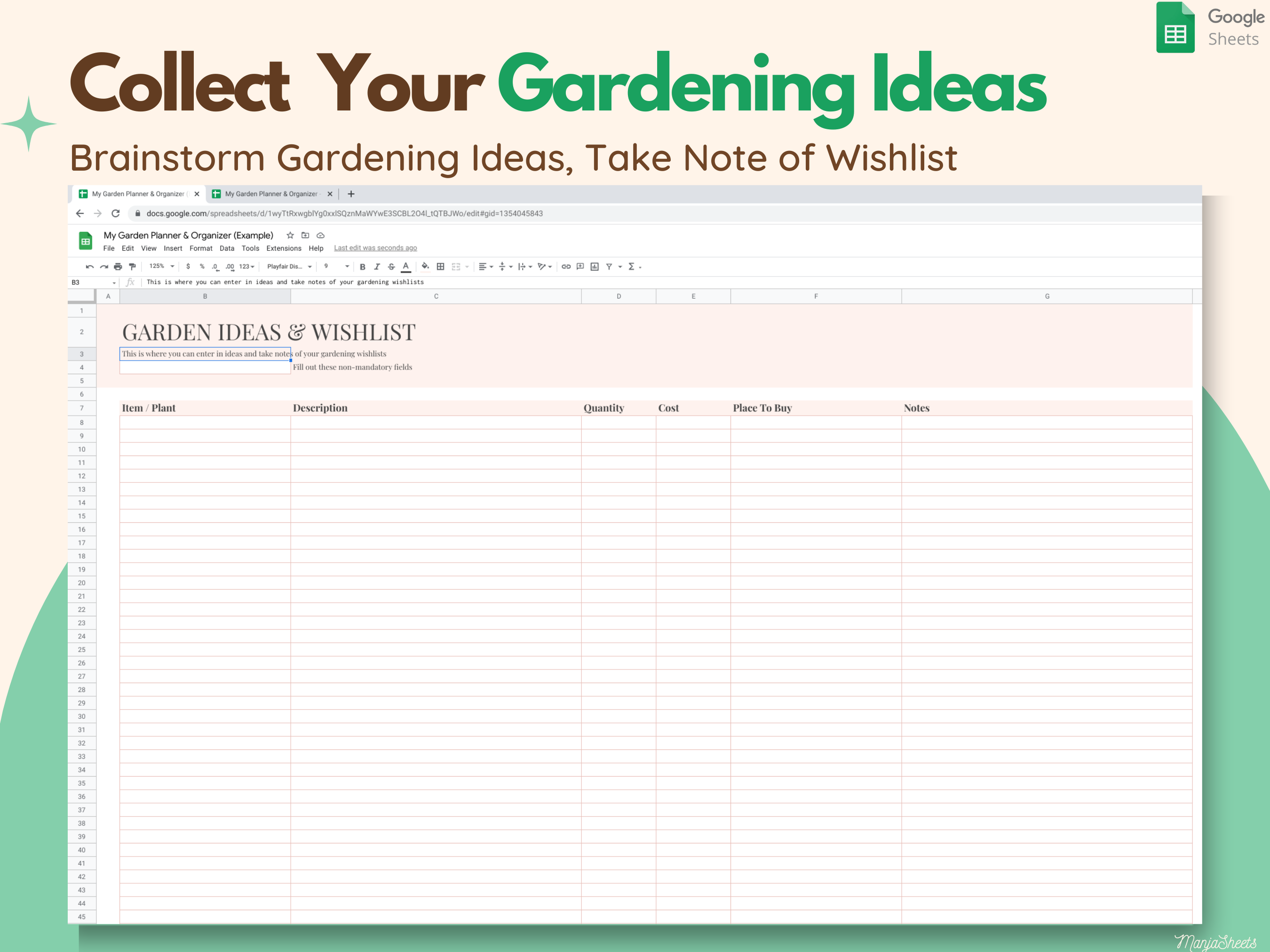 Garden Journal & Planner Google Sheets media 8