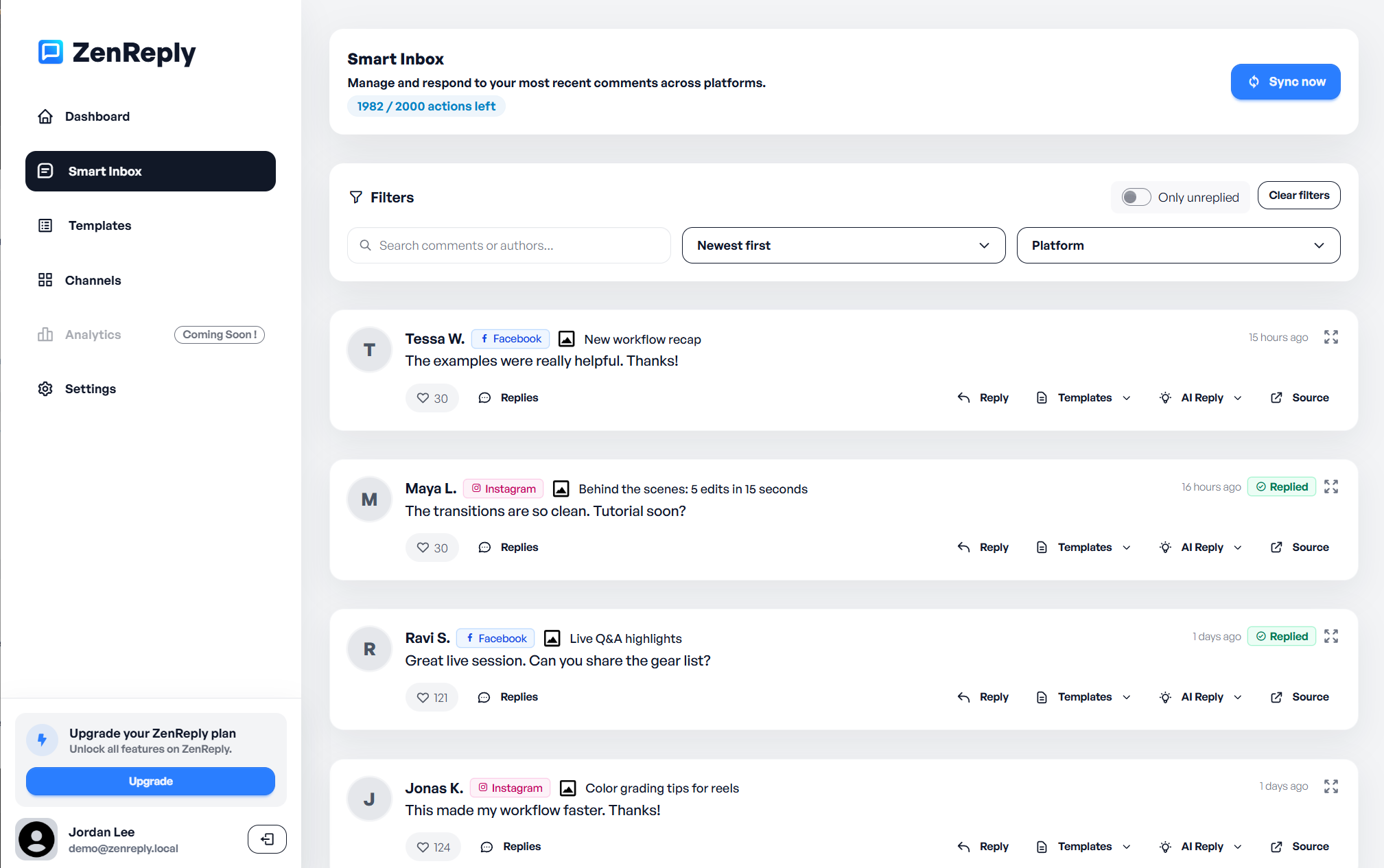 ZenReply - Screenshot 2 showing product features and functionality