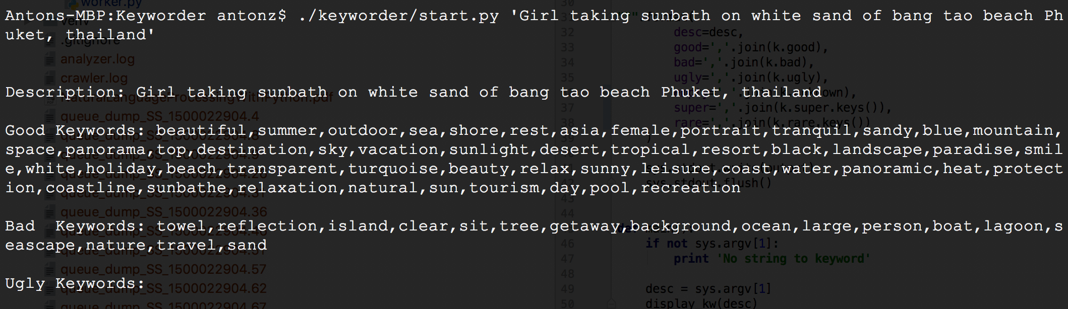 Microstock image keyworder gallery image