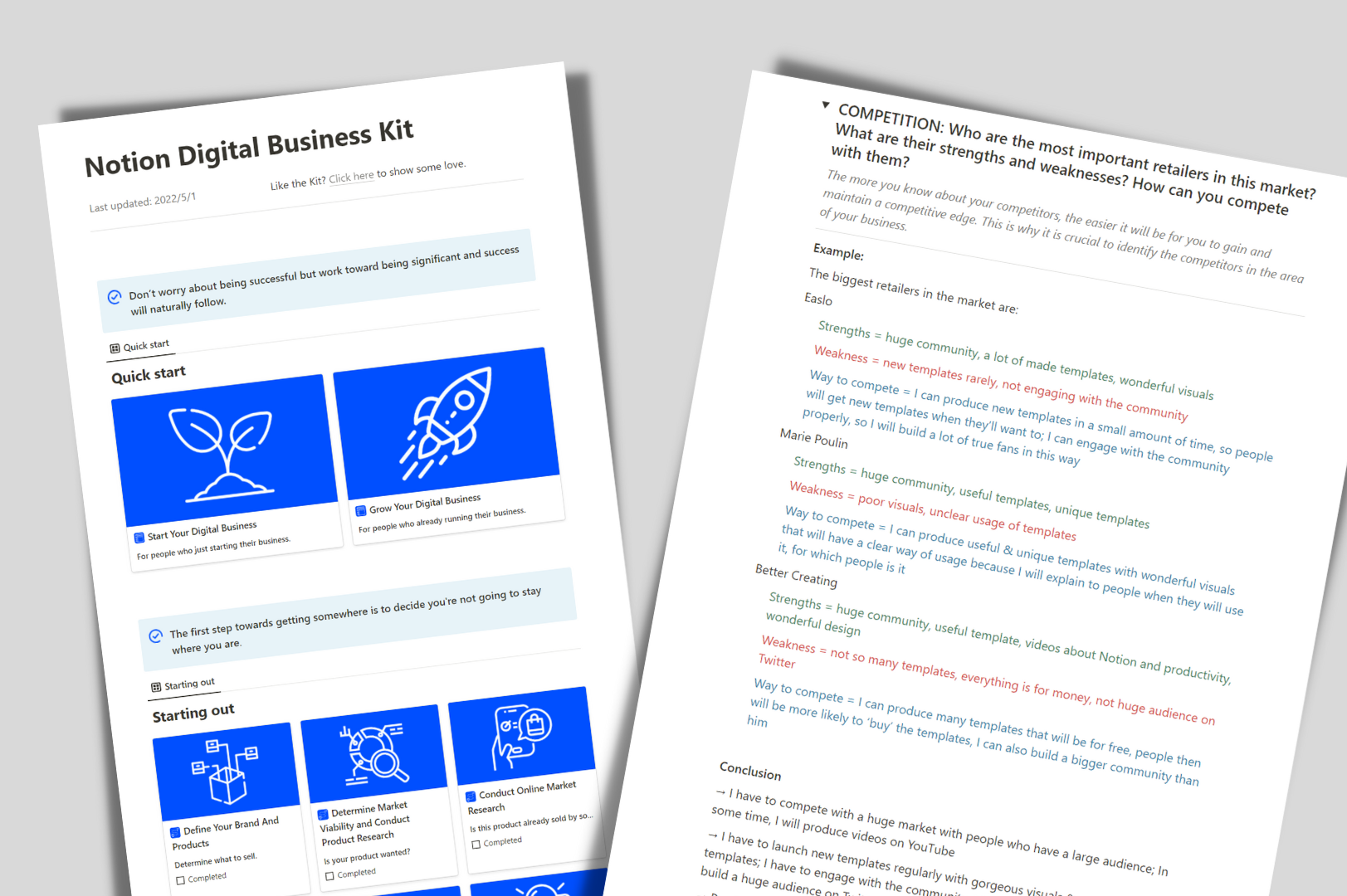Kit de negocios digitales de noción media 2