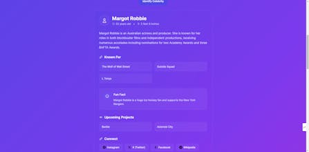 Celebrity Face Identifier gallery image